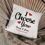 Personalizzato I Choose You Throw Pillow Cover Decorazione per la casa con nome e testo Anniversario Regalo di San Valentino per la persona amata
