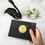 Personalized Farm Highland Cow Theme Book Envelope Embosser Stamp and Storage Bag with Name and Address Wedding Gift for Cow Lover Book Lover