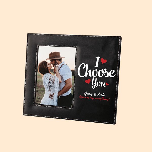 Cadre photo personnalisé I Choose You Love avec nom et texte Décoration d'intérieur Anniversaire Saint-Valentin Cadeau pour l'être aimé