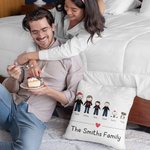 Taie d'Oreiller Personnalisée avec Nom et Personnage du Thème de Pyjama Soirée Familiale Motif Flocons de Neige Cadeau Décoratif de Noël et Nouvel An