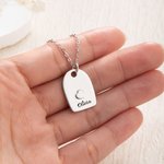 Collier de Couple Personnalisé avec Texte en Forme de Coeur Cadeau de St Valentin pour Couple 2 Pcs