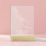 Luce notturna a LED personalizzata per lo scambio di anelli con base in legno Regalo di fidanzamento di San Valentino romantico e decorativo per la casa per la coppia