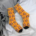 Chaussettes Comfortables Personnalisées avec Photo de Face en Motifs XOXO Cadeau d'Anniversaire Saint-Valentin pour Couple