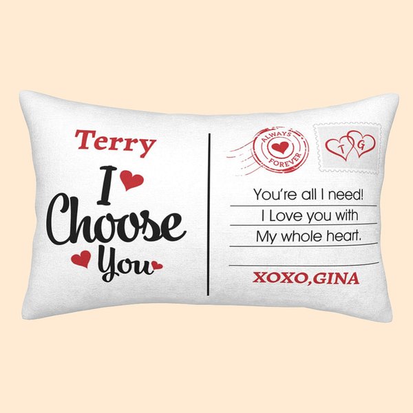 Personalisierte ich wähle Sie Liebe Brief rechteckig werfen Kissenabdeckung Home Decoration Jahrestag Valentinstag Geschenk für geliebte Person