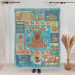 Gepersonaliseerde Capybara Happy Life Schattige Dieren Deken met Naam Verjaardagscadeau voor Capybara Liefhebber