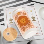 Verre rétro personnalisé en verre givré avec couvercle en bambou et paille Cadeau d'anniversaire en astrologie pour la famille et les amis