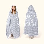 Personalized Soft Hooded Blanket with Names Birthday Christmas Gift for Grandma Mother