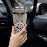 Bicchiere personalizzato da 20 once per amanti degli animali domestici, con un simpatico cane e un gatto.