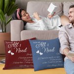 Personalised You're All I Need Throw Pillow Cover with Name and Text Romantic Home Decoration Valentine's Day Gift for Couple