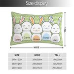 Personalisierte Osterhase Familie werfen Kissenbezug mit Namen weich und bequem Ostern Geschenk für Familie
