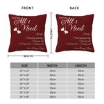 Personalised You're All I Need Throw Pillow Cover with Name and Text Romantic Home Decoration Valentine's Day Gift for Couple