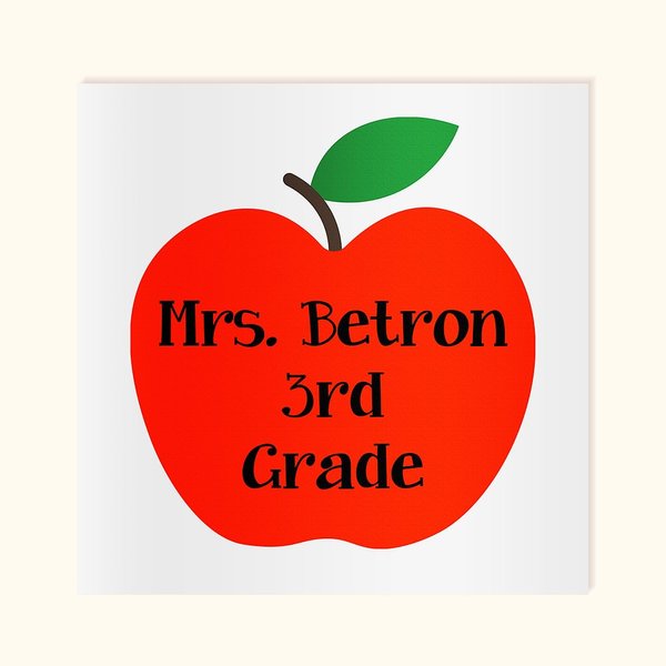 Personalised Teacher Apple Classroom Door Decal Vinyl Stickers with Colourful Font Teacher Appreciation Back to School Gift for Teacher Colleague