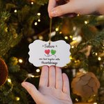 Gepersonaliseerd Keramisch Kerst Harten Ornament Kerstboom Decor Cadeau voor Familie Vrienden Zussen