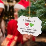 Gepersonaliseerd Keramisch Kerst Harten Ornament Kerstboom Decor Cadeau voor Familie Vrienden Zussen