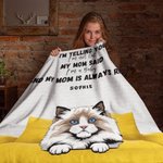 Couverture personnalisée My Mom is Always Right avec 1-6 animaux Cadeau d'anniversaire pour les amoureux des chiens, des chats et des animaux de compagnie
