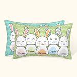 Personalisierte Osterhase Familie werfen Kissenbezug mit Namen weich und bequem Ostern Geschenk für Familie