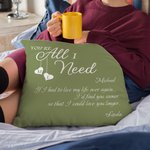 Personalised You're All I Need Throw Pillow Cover with Name and Text Romantic Home Decoration Valentine's Day Gift for Couple