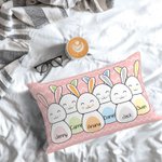Personalisierte Osterhase Familie werfen Kissenbezug mit Namen weich und bequem Ostern Geschenk für Familie