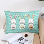 Personalisierte Osterhase Familie werfen Kissenbezug mit Namen weich und bequem Ostern Geschenk für Familie