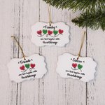 Gepersonaliseerd Keramisch Kerst Harten Ornament Kerstboom Decor Cadeau voor Familie Vrienden Zussen