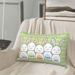Personalisierte Osterhase Familie werfen Kissenbezug mit Namen weich und bequem Ostern Geschenk für Familie