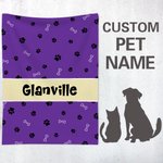 Couverture personnalisée multicolore avec nom pour animaux de compagnie Cadeau pour les amoureux des animaux