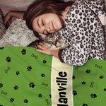 Couverture personnalisée multicolore avec nom pour animaux de compagnie Cadeau pour les amoureux des animaux