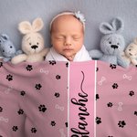 Couverture personnalisée multicolore avec nom pour animaux de compagnie Cadeau pour les amoureux des animaux