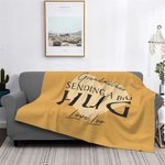 Gepersonaliseerde Sending A Big Hug Fleece Deken met Naam en Tekst Valentijnsdag Cadeau voor Paar