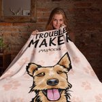 Couverture personnalisée Trouble Maker avec 1-6 animaux de compagnie Décoration de la maison Cadeau pour le propriétaire d'un animal de compagnie