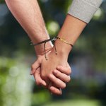 Personalised Magnetic Matching Couple Braid Bracelets with Names Set of 2 Valentine's Day Anniversary Gift for Couple
