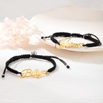 Personalised Magnetic Matching Couple Braid Bracelets with Names Set of 2 Valentine's Day Anniversary Gift for Couple
