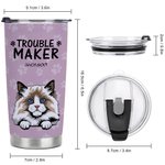 Gepersonaliseerde Trouble Maker Paw Print 20oz Food Grade Tumbler Verjaardagscadeau voor hond kat huisdier liefhebbers