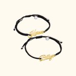 Personalised Magnetic Matching Couple Braid Bracelets with Names Set of 2 Valentine's Day Anniversary Gift for Couple