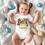 Onesie pour Bébé Motif Lapin T-Shirt Personnalisé avec Nom Cadeau de Pâques pour Enfant