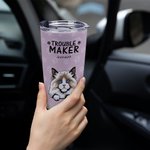 Gepersonaliseerde Trouble Maker Paw Print 20oz Food Grade Tumbler Verjaardagscadeau voor hond kat huisdier liefhebbers