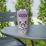 Gepersonaliseerde Trouble Maker Paw Print 20oz Food Grade Tumbler Verjaardagscadeau voor hond kat huisdier liefhebbers