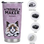 Gepersonaliseerde Trouble Maker Paw Print 20oz Food Grade Tumbler Verjaardagscadeau voor hond kat huisdier liefhebbers