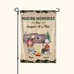Bandiera da giardino personalizzata Making Memories One Campsite at a Time Regalo per coppie di campeggiatori