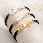 Personalised Magnetic Matching Couple Braid Bracelets with Names Set of 2 Valentine's Day Anniversary Gift for Couple
