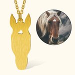 Collana personalizzata con ciondolo a forma di testa di cavallo Regalo di compleanno commemorativo per gli amanti dei cavalli