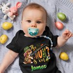 Onesie pour Bébé Motif Lapin T-Shirt Personnalisé avec Nom Cadeau de Pâques pour Enfant