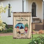 Personalizzato Making Memories One Campsite at a Time Bandiera da campeggio da giardino Regalo di anniversario per la coppia