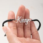 Personalised Magnetic Matching Couple Braid Bracelets with Names Set of 2 Valentine's Day Anniversary Gift for Couple