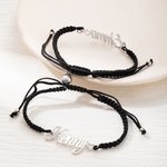 Personalised Magnetic Matching Couple Braid Bracelets with Names Set of 2 Valentine's Day Anniversary Gift for Couple