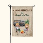 Personalized Making Memories One Campsite at a Time Garden Flag Anniversary Gifts for Camping Couples