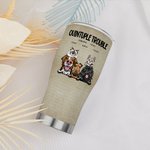 Spersonalizowany zakrzywiony kubek Trouble Maker 30oz Uroczy kotek izolowany kubek na kawę Prezent dla właściciela miłośnika zwierząt domowych