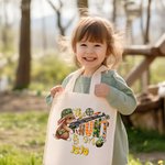 Borsa in tela personalizzata The Hunt Is On con motivo a coniglietto e nome Regalo di Pasqua per bambini