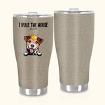 Spersonalizowany zakrzywiony kubek na kawę I Rule the House 30oz Cute Cat Dog Insulated Coffee Cup Gift for Pet Lover Owner
