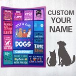 Personalised Just A Girl Who Loves Dogs Pet Throw Blanket with Name Soft & Warm Gift for Cat Dog Pet Lover Owner